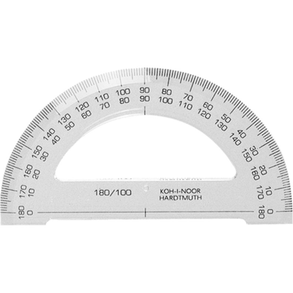 Транспортир Koh-i-Noor 180/100 прозорий (746168) - Pampik