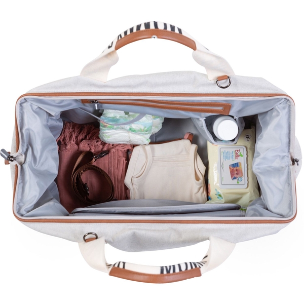 Сумка Childhome Mommy bag Signature - Canvas White, белый (CWMBBSCOW) - Pampik - 6