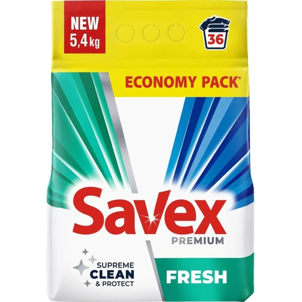 Пральний порошок Savex Premium Fresh, 5.4 кг - Pampik
