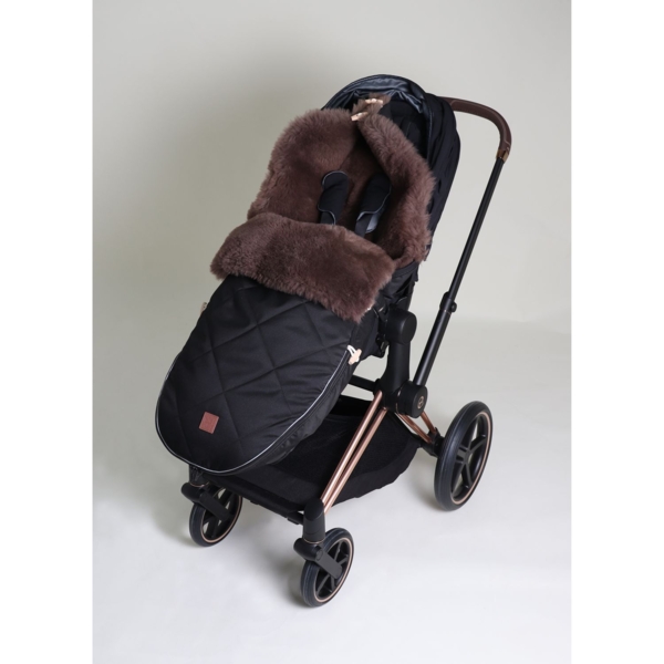 Конверт теплий Kaiser Toffee, з натуральної овчини, чорний (6512525) - Pampik - 8