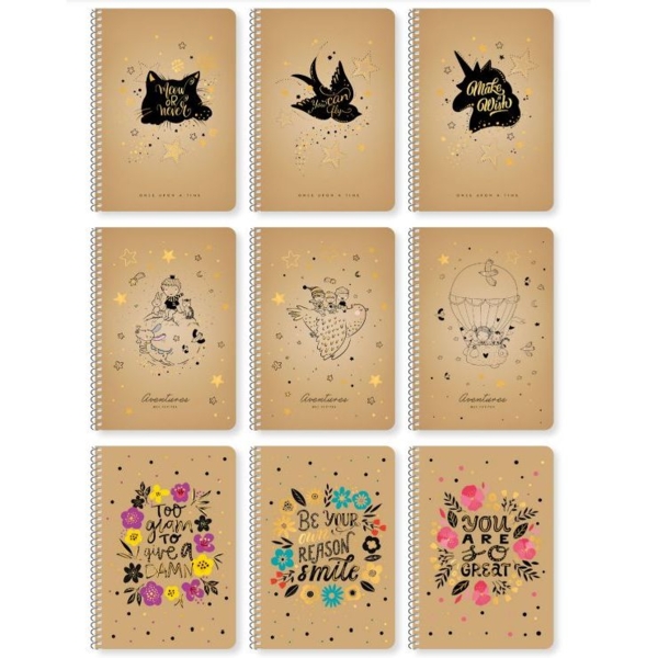 Тетрадь для записей Student Полет на воздушном шаре, А5, в клеточку, спираль, 96 листов (A5-SC-096-6100K) - Pampik - 2