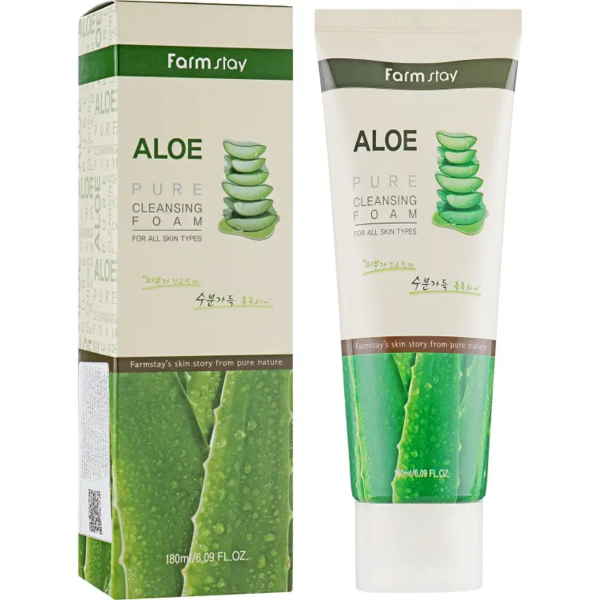 Пенка для умывания FarmStay Pure Cleansing Foam Aloe с алоэ 180 мл - Pampik - 2