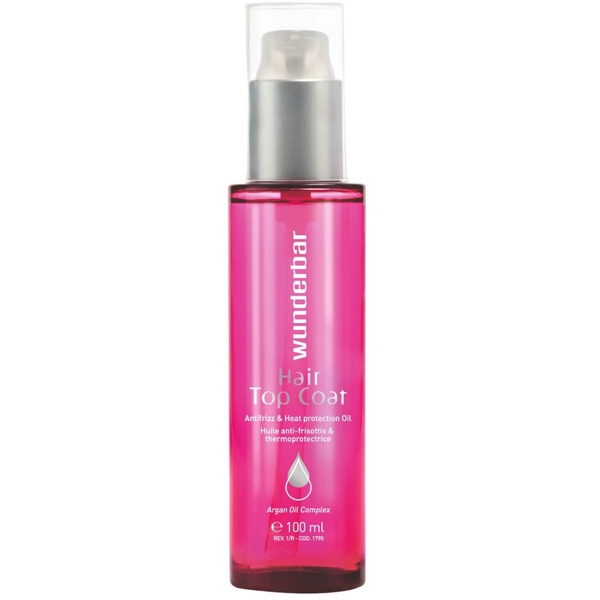 Олія для волосся Wunderbar Hair Top Coat, з аргановим комплексом, для термозахисту, 100 мл - Pampik