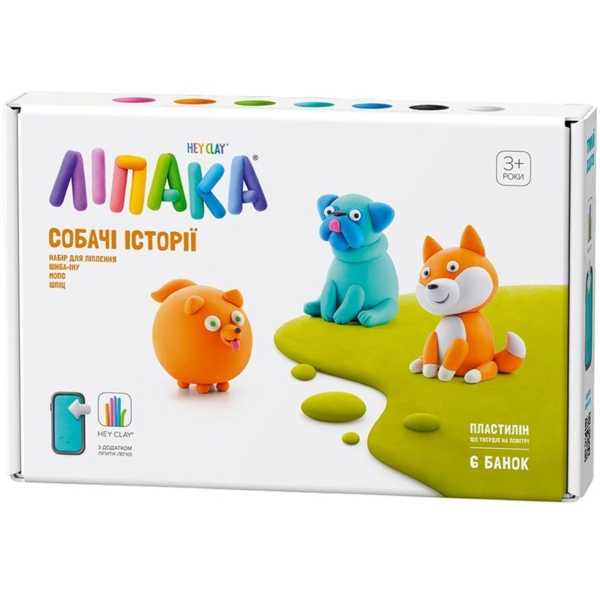 Набор пластилина Липака Собачьи истории: шпиц, мопс, шиба-ину (60047-UA01) - Pampik