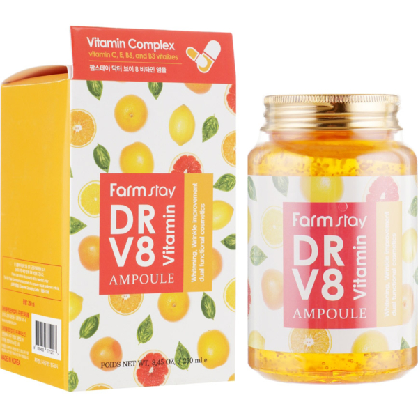 Сыворотка для лица FarmStay DR.V8 Vitamin Ampoule, с витаминами, 250 мл - Pampik - 3