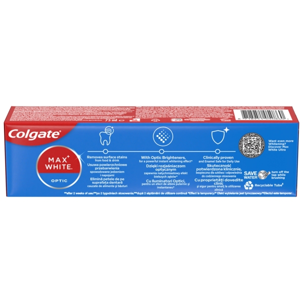 Зубна паста Colgate Max White Optic відбілювальна, 75 мл - Pampik - 3