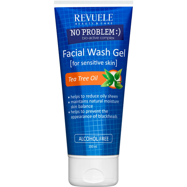 Гель для умывания для чувствительной кожи лица Revuele No Problem Washing Gel with Tea Tree Oil 200 мл - Pampik