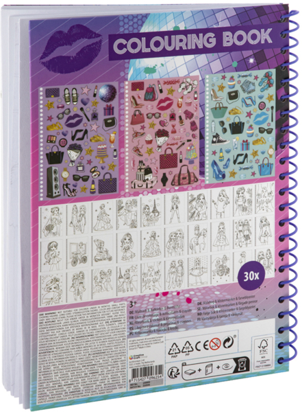 Розмальовка Besties А4 з наклейками та олівцями (961002) - Pampik - 2