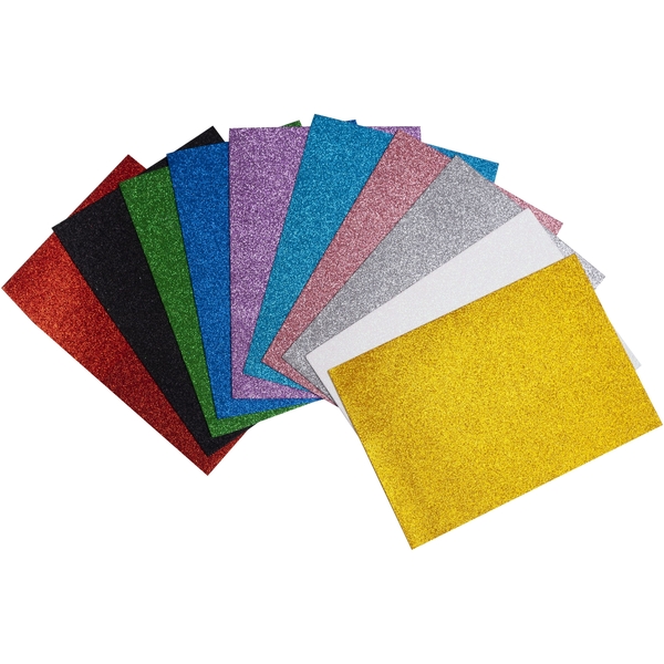 Фоаміран з блискітками ZiBi KIDS Line А4, 10 кольорів, 10 аркушів, 2 мм (ZB.1841) - Pampik - 2