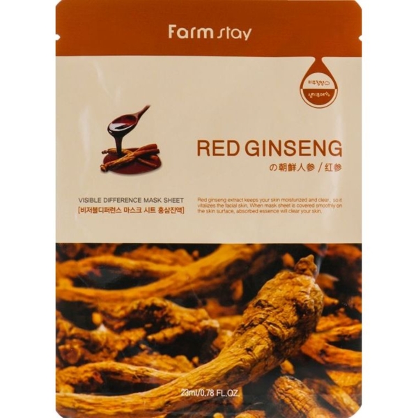 Маска для обличчя FarmStay Visible Difference з екстрактом женьшеню 23 мл - Pampik
