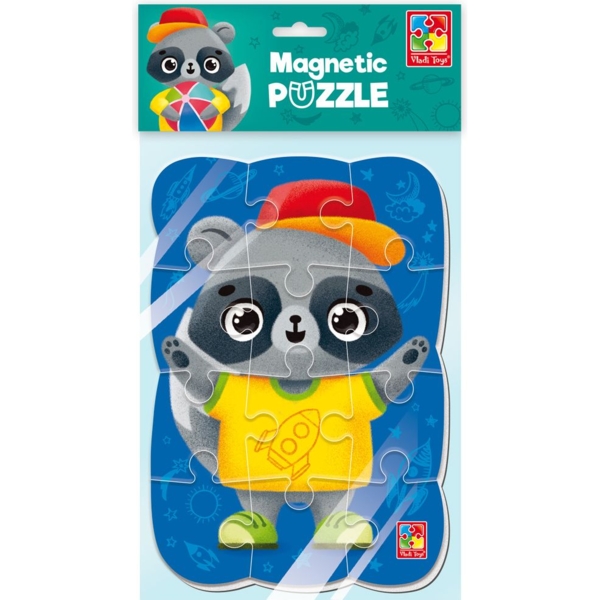 Магнітні пазли Vladi Toys Єнот, 12 елементів (VT3205-91) - Pampik - 2