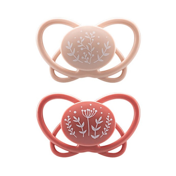 Пустушка Nip Мій метелик Гілочки, силіконова, 0-6 міс., 2 шт., рожевий (38593-51) - Pampik