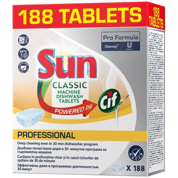 Таблетки для посудомийних машин Sun Prof Classic, 188 шт. - Pampik