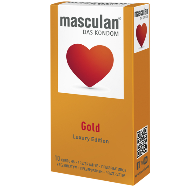 Презервативи Masculan Gold золотого кольору, 10 шт. - Pampik