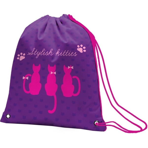 Сумка для обуви Yes SB-10 Stylish Kitties, фиолетовый (555476) - Pampik