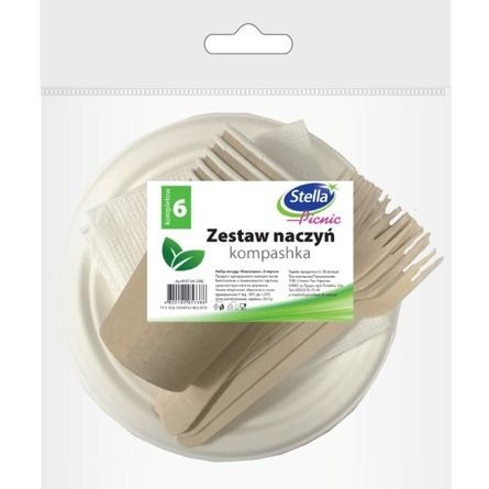 Набір одноразового посуду Stella Компашка Еко, 6 персон - Pampik