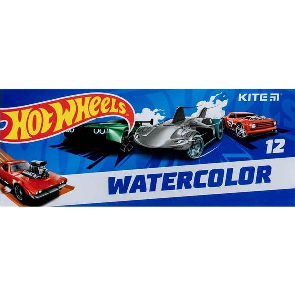Фарби акварельні Kite Hot Wheels, 12 кольорів (HW23-041) - Pampik