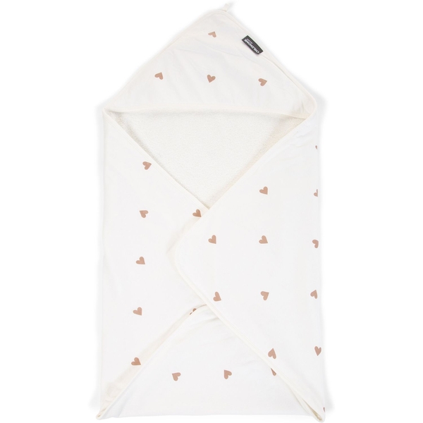 Рушник з капюшоном Childhome Hearts, 80x80 см, білий (CCBCJOH) - Pampik - 2
