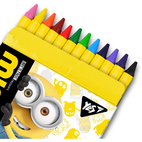 Олівці Yes Minions, воскові, 12 кольорів (590140) - Pampik - 2