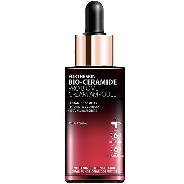 Крем-сироватка для обличчя Fortheskin Bio Ceramide Pro Biome Cream Ampoule з керамідами, 50 мл - Pampik