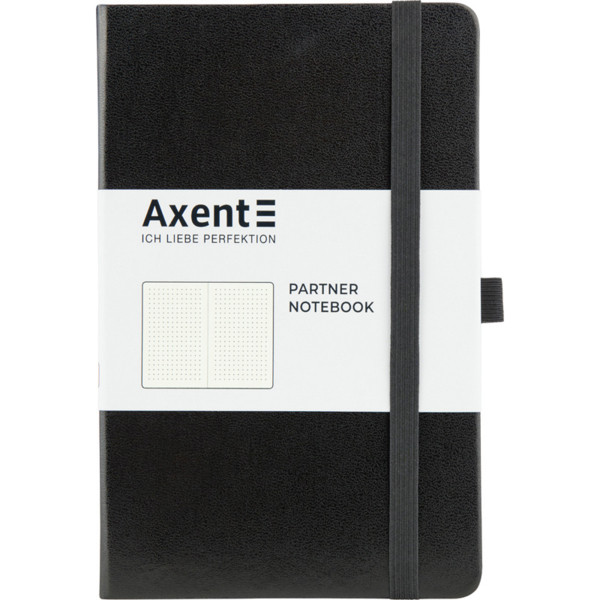 Книга записна Axent Partner A5- у крапку 96 аркушів чорна (8306-01-A) - Pampik