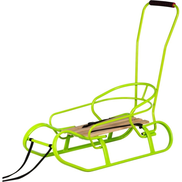 Санки Vitan Експрес зі спинкою та ручкою лаймові (7317) - Pampik