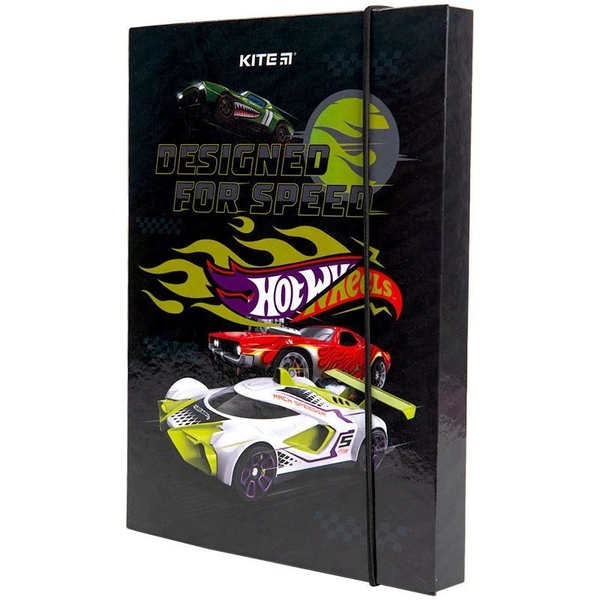 Папка для тетрадей Kite Hot Wheels на резинке В5 (HW23-210) - Pampik