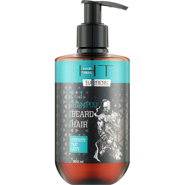 Мужской шампунь для бороды и волос Hair Trend Barber 2in1 Shampoo Beard&Hair, 300 мл - Pampik