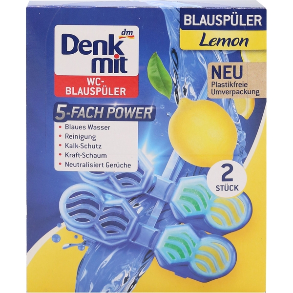 Туалетный блок для унитаза Denkmit Lemon, 2 шт. - Pampik