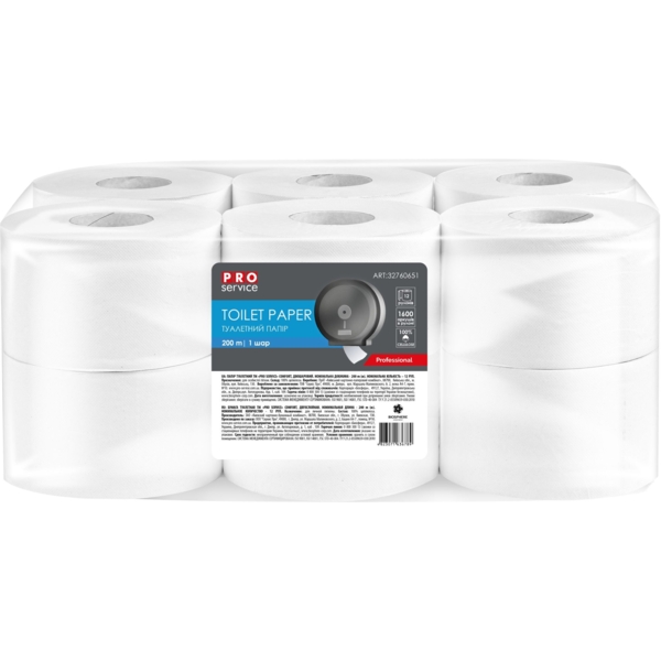 Туалетний папір PRO service Standart, 12 рулонів (32760651) - Pampik