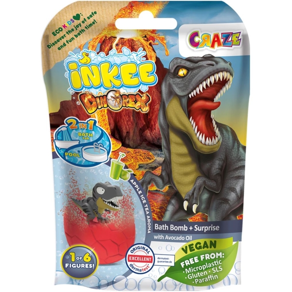 Ароматна бомбочка для ванни з іграшкою Inkee Динозаври в асортименті (35597) - Pampik - 3