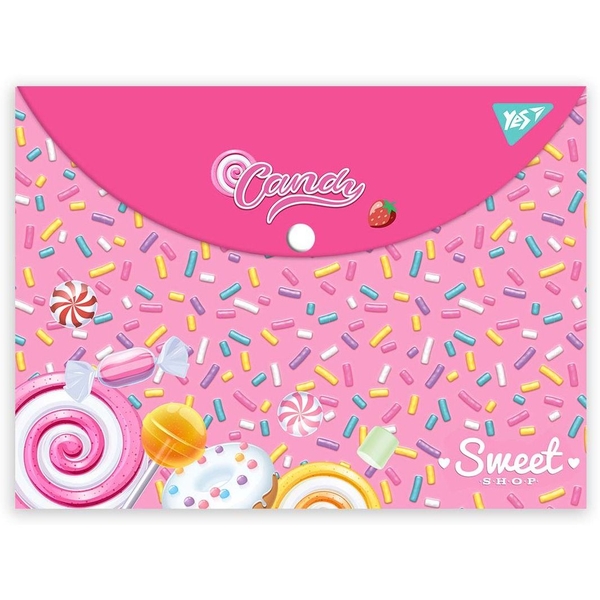 Папка-конверт Yes Sweet Cream, A4, з кнопкою (492015) - Pampik