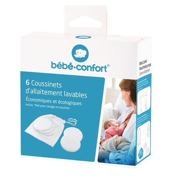 Лактаційні вкладки Bebe Confort Bamboo Nursing Pillow, багаторазові, 6 шт., білі (3101204000) - Pampik - 2