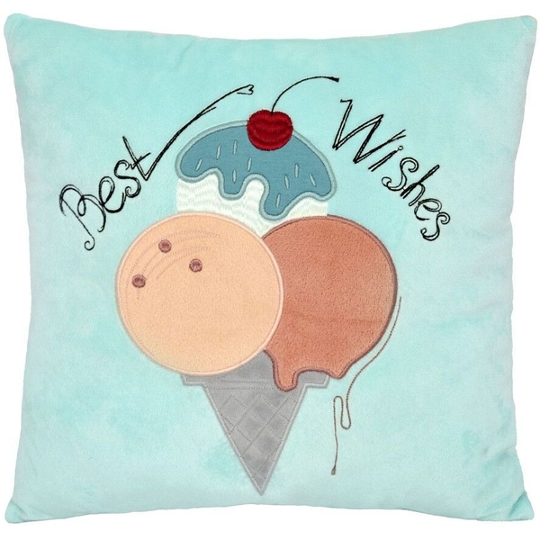 Подушка Tigres Ice cream, 33х33 см, блакитна (ПД-0466) - Pampik