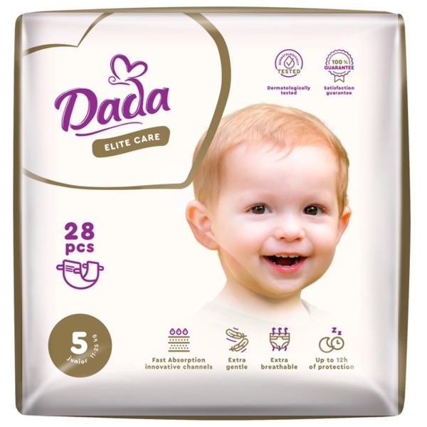 Підгузки на липучках Dada Elite Care 5 (11-25 кг), 28 шт. - Pampik