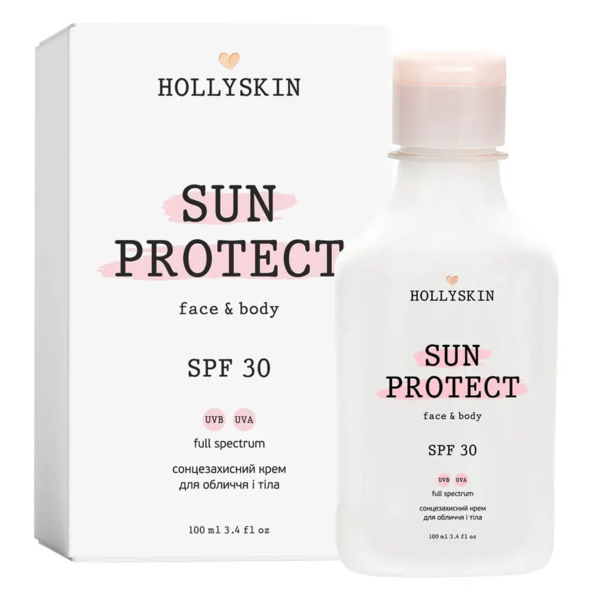 Сонцезахисний крем для обличчя і тіла Hollyskin Sun Protect SPF 30, 100 мл - Pampik - 2