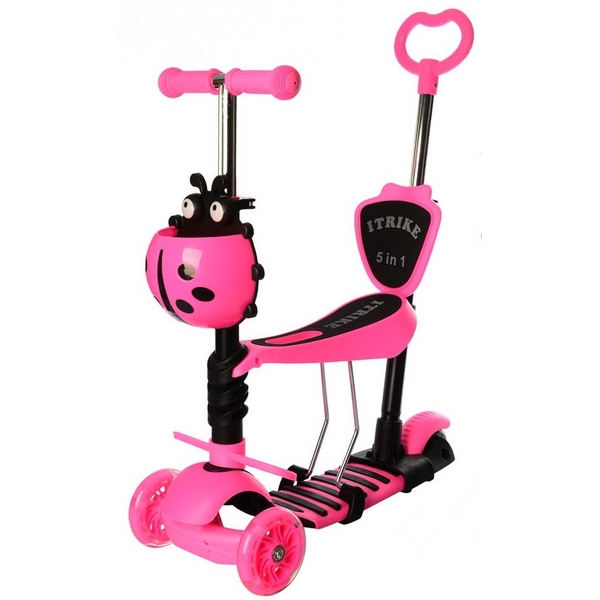 Самокат 5 в 1 iTrike Maxi JR 3-026-P1 pink (23980) - Pampik