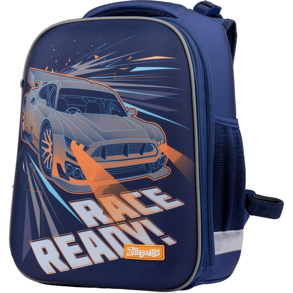 Рюкзак шкільний каркасний 1 Вересня Н-12 Street race, синий (558037) - Pampik