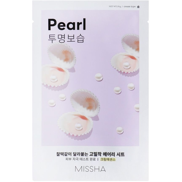 Тканинна маска Missha Airy Fit Sheet Mask Pearl, з екстрактом перлів, 19 г - Pampik