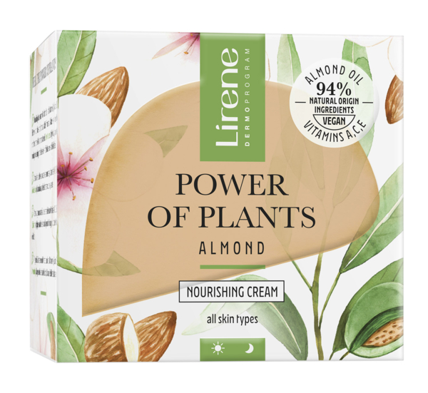 Живильний крем для обличчя Lirene Power Of Plants Migdal Nourishing Cream 50 мл - Pampik - 2