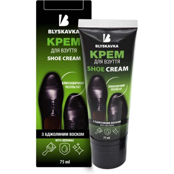 Крем для взуття Blyskavka з аплікатором білий 75 мл - Pampik