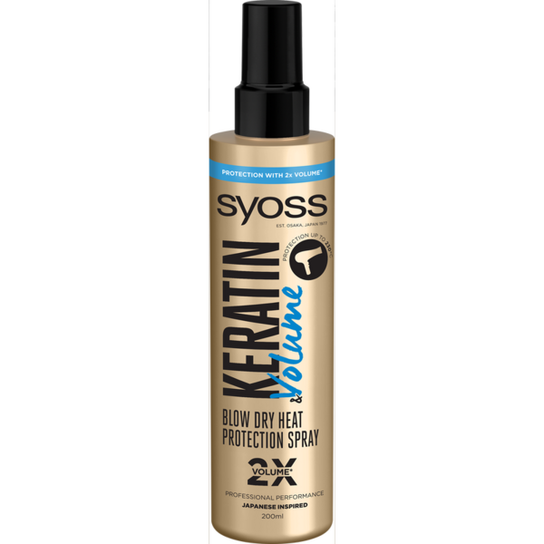 Спрей для волос Syoss Keratin&Volume, защита при сушке феном, 200 мл - Pampik