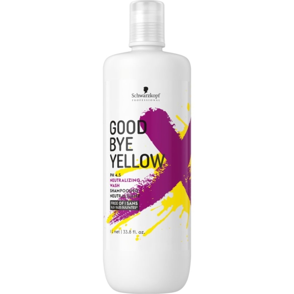 Бессульфатний шампунь Schwarzkopf Professional Goodbye Yellow з антижовтим ефектом, 1 л - Pampik