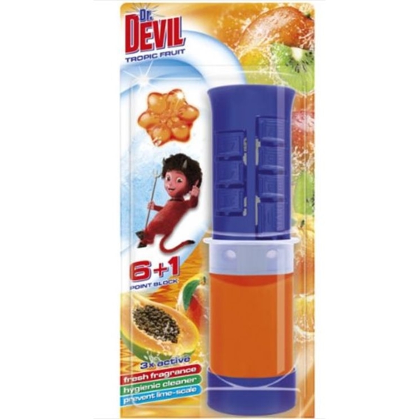 Туалетный точечный блок для унитаза Dr.Devil Тропический фрукт, 45 мл - Pampik