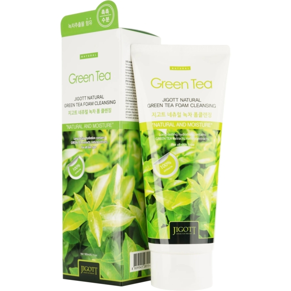 Пенка для умывания Jigott Natural Green Tea Foam Cleansing Зеленый Чай 180 мл - Pampik
