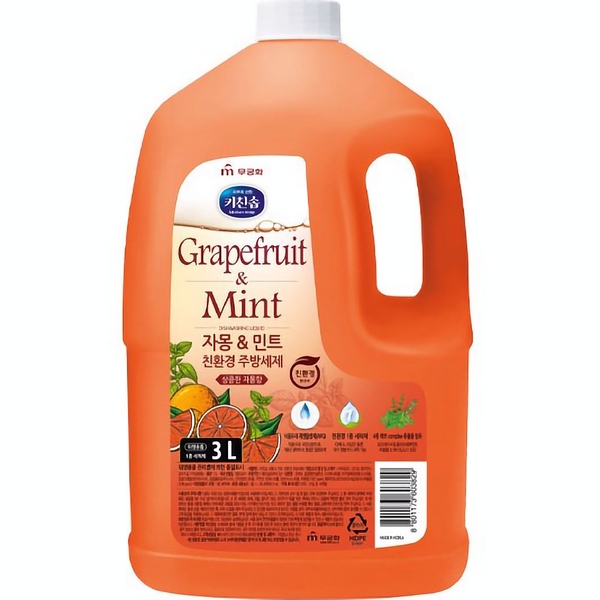 Моющее средство для посуды Mukunghwa Grapefruit&Mint Dishwashing Detergent, 3 л - Pampik