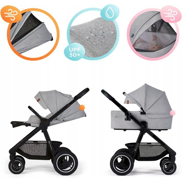 Универсальная коляска 2 в 1 Kinderkraft Everyday 2 Dark Gray Black Frame темно-серая (00-00305225) - Pampik - 9