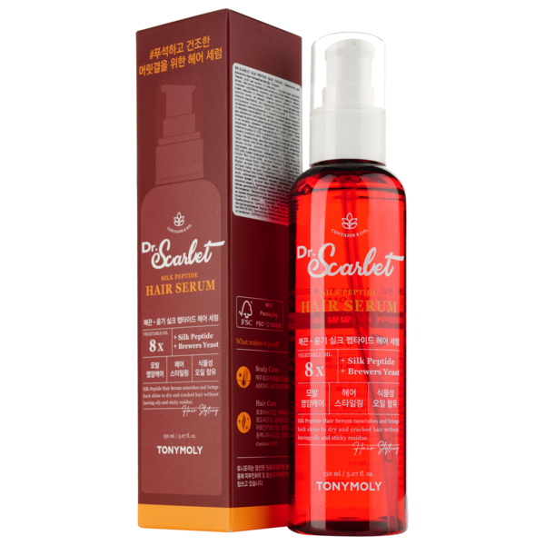 Сыворотка для волос Tony Moly Dr.Scarlet Silk Peptide, 150 мл - Pampik