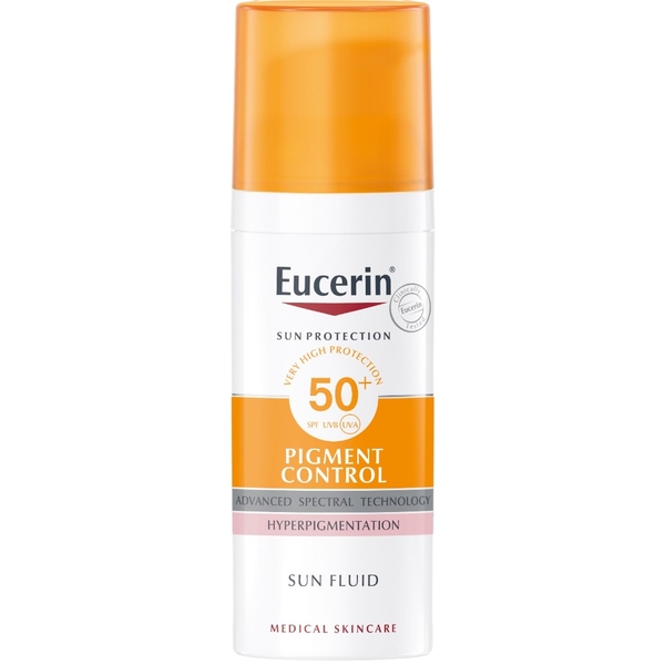 Сонцезахисний флюїд для обличчя Eucerin Pigment Control SPF 50+ проти гіперпігментації, 50 мл - Pampik