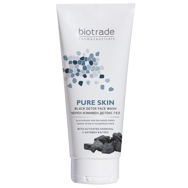 Ніжний гель Biotrade Pure Skin для вмивання, з мікросферами активованого вугілля та молочною кислотою, 200 мл - Pampik